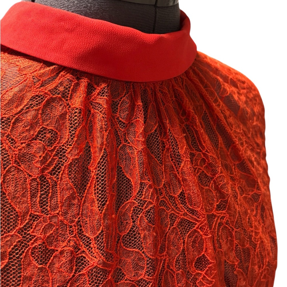 McQ by Alexander McQueen Red Lace Mini Dress